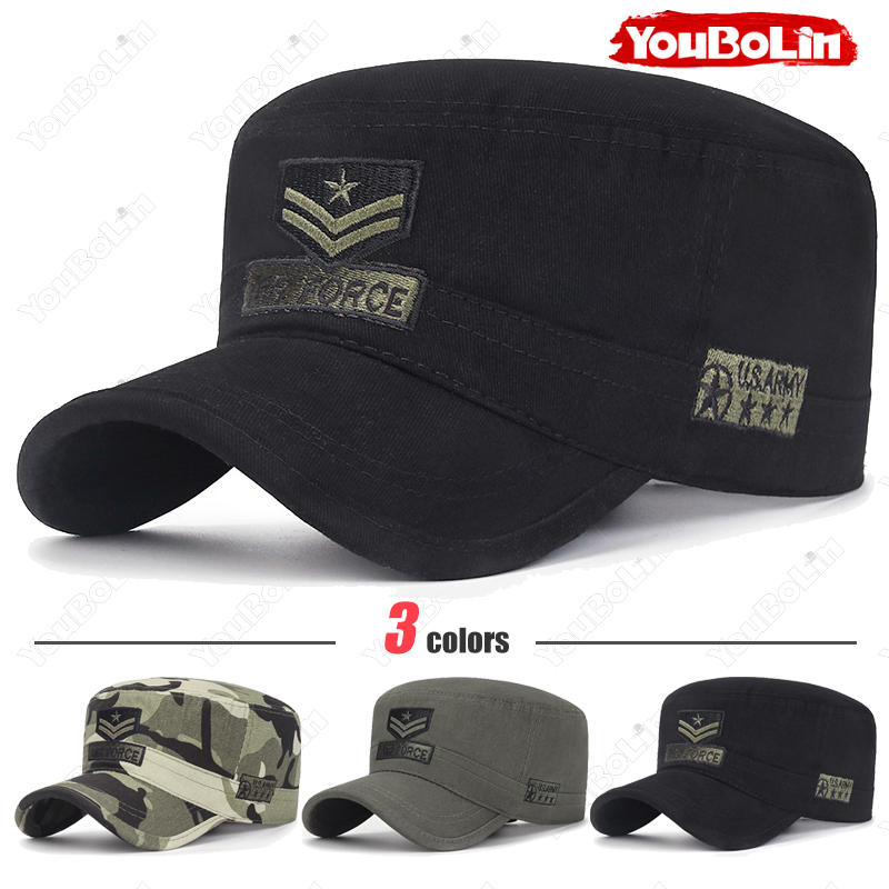 Academy Sports Outdoor - หมวกทหารทรงแบน, สำหรับทุกเพศ, หมวกแก๊ปทหารฝึกทหารแบบลำลองสำหรับกิจกรรมกลางแจ้ง, หมวกแก๊ปทรงพ่อ, หมวกกันแดด