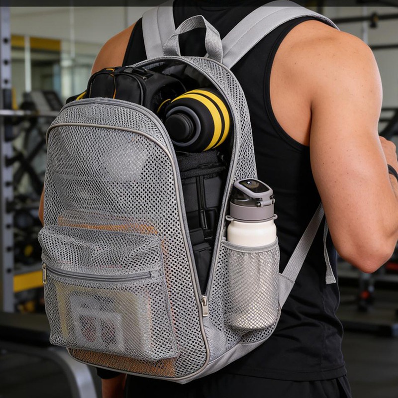 Outdoor Sport Backpack - กระเป๋าเป้สะพายหลังตาข่ายระบายอากาศน้ำหนักเบากระเป๋ากีฬาความจุขนาดใหญ่โพลีเอสเตอร์กันน้ำกระเป๋าว่ายน้ำชายหาดกระเป๋าเดินทางกระเป๋าเป้สะพายหลังโรงเรียน