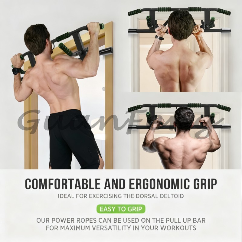 Chin Bar Doorway - บาร์ดึงข้อแบบไม่ต้องใช้สกรูติดตั้งที่กรอบประตู, บาร์ดึงข้อติดตั้งที่ขอบประตู, บาร์ออกกำลังกายที่บ้านที่ปลอดภัยสำหรับการฝึกซ้อมและออกกำลังกาย