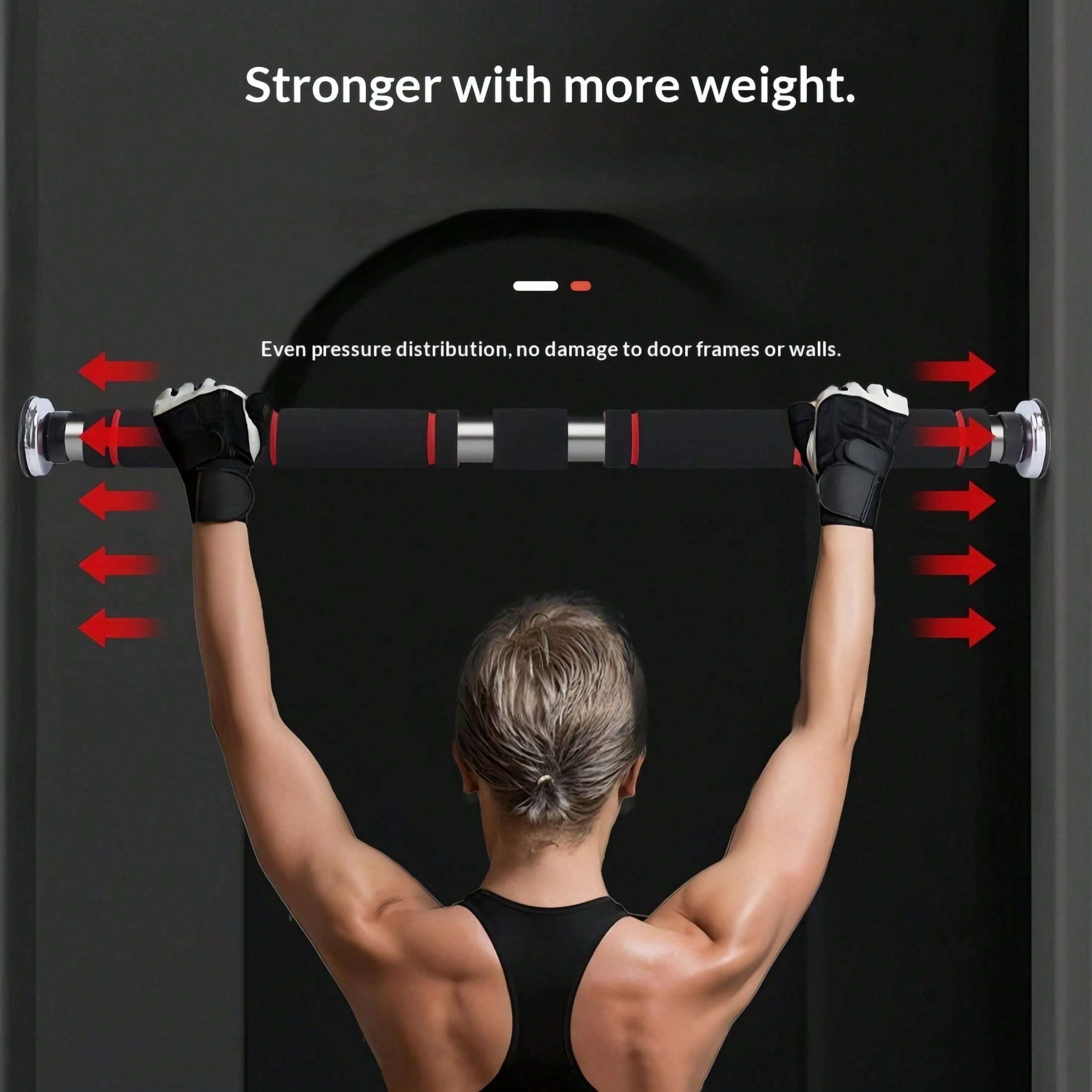 Chin Bar Doorway - บาร์ดึงข้อปรับระดับได้, บาร์ดึงข้อแบบขยายได้ติดตั้งที่กรอบประตู, อุปกรณ์ออกกำลังกายเพื่อเสริมสร้างความแข็งแรงที่บ้าน, ติดตั้งได้โดยไม่ต้องเจาะ, มีหลายสีให้เลือก -