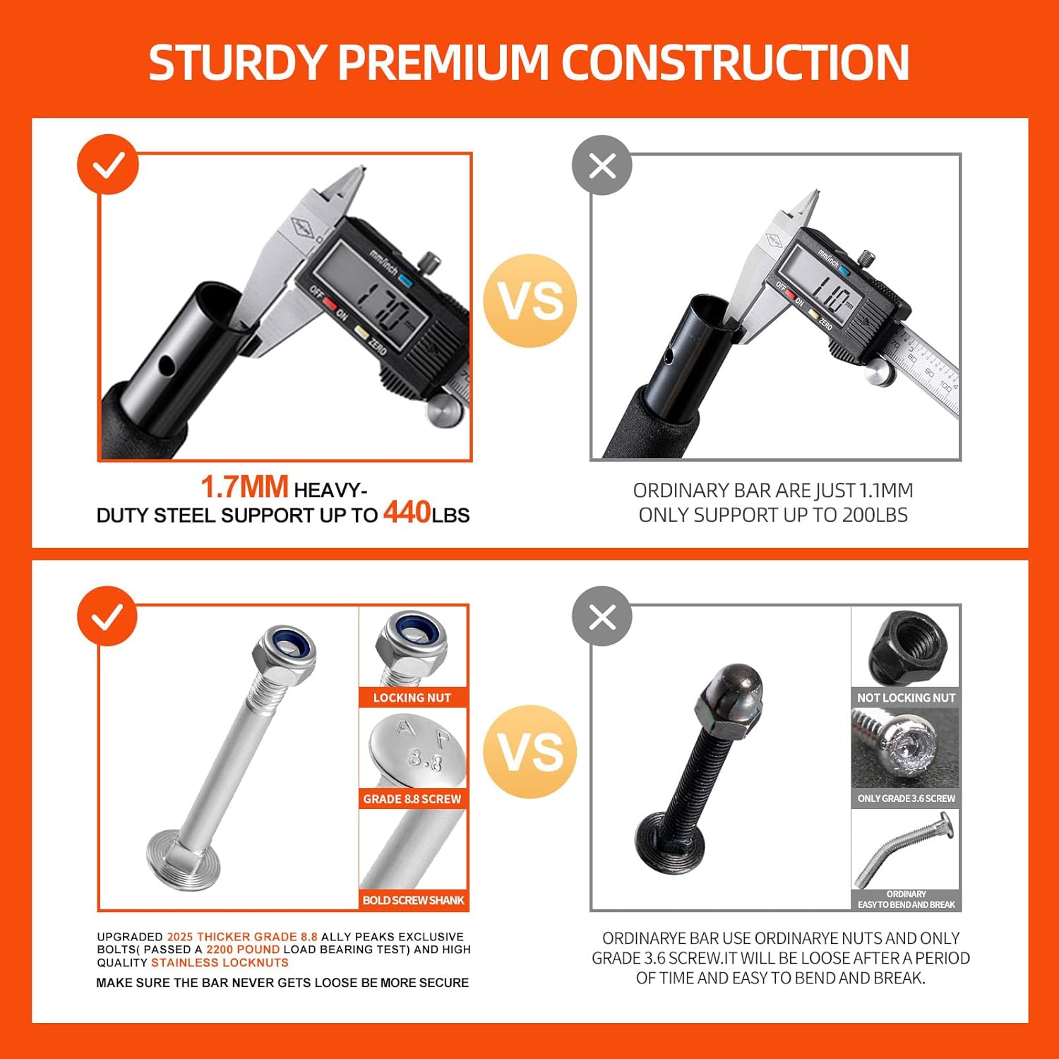 Chin Bar Doorway - บาร์โหนติดประตูแบบปรับได้ ไม่ต้องประกอบ บาร์โหนสำหรับออกกำลังกาย บาร์ออกกำลังกายสำหรับใช้ในบ้าน รุ่น 2026