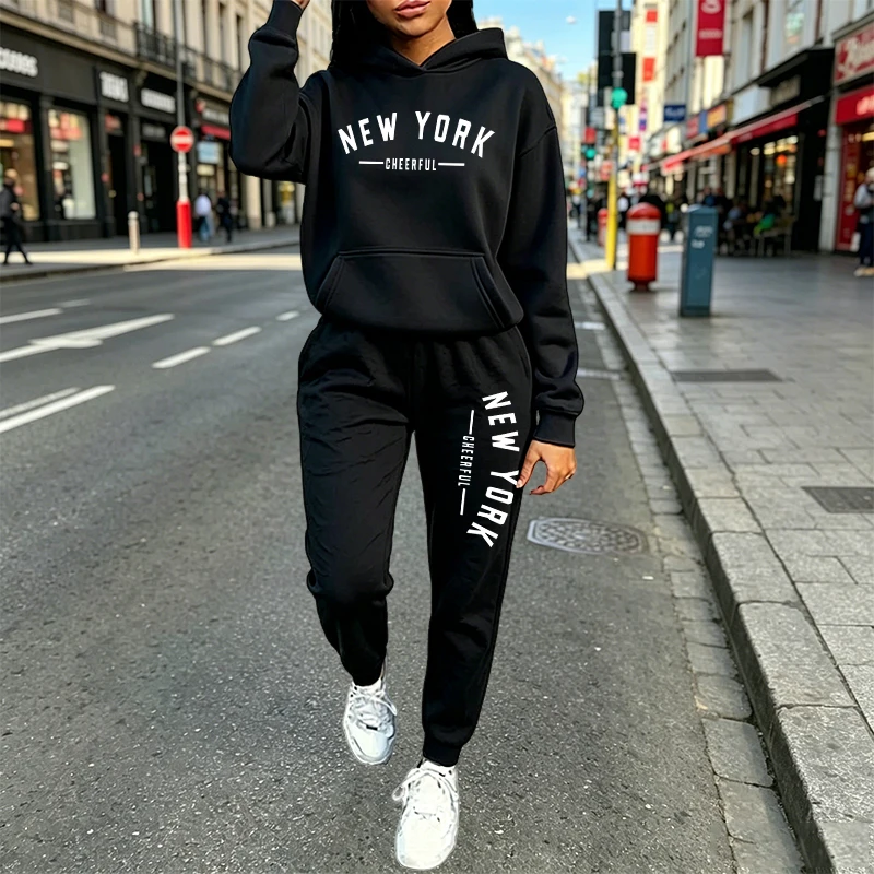 Outdoor Sportswear - ชุดกีฬาผู้หญิงแฟชั่นใหม่ปี 2026 สำหรับใส่ในบ้านและนอกบ้าน ให้ความอบอุ่นสบาย ชุดฮู้ดดี้สำหรับฤดูใบไม้ร่วงและฤดูหนาว เหมาะสำหรับใส่ลำลองในชีวิตประจำวัน