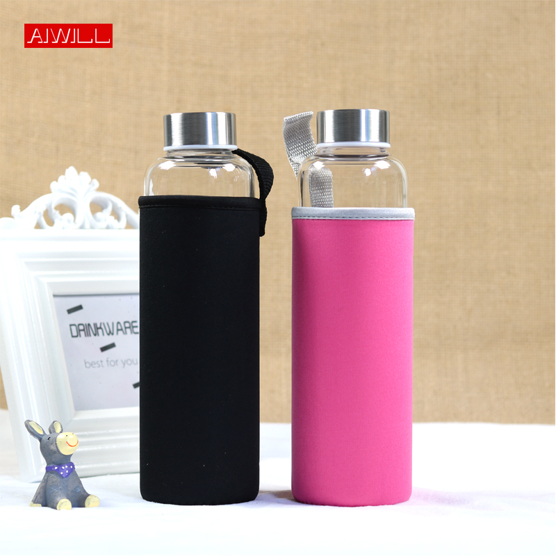 Outdoor Sport Glass Water Bottle - AIWILLร้อนขายแก้วกีฬาขวดน้ำพร้อมถุงป้องกัน 280ml / 360ml/550mlผลไม้กลางแจ้งจักรยานขวดคุณภาพสูง
