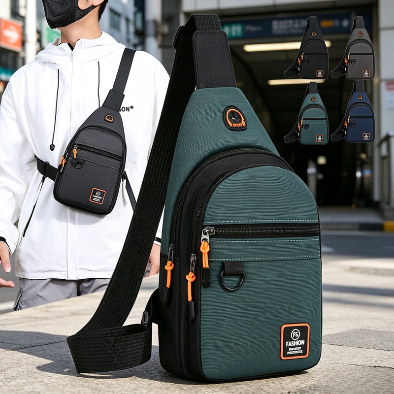 Outdoor Sport Backpack - กระเป๋าคาดอกกันน้ำสำหรับผู้ชาย กระเป๋าสะพายข้างสำหรับกีฬา ท่องเที่ยวกลางแจ้ง เดินป่า ปั่นจักรยาน