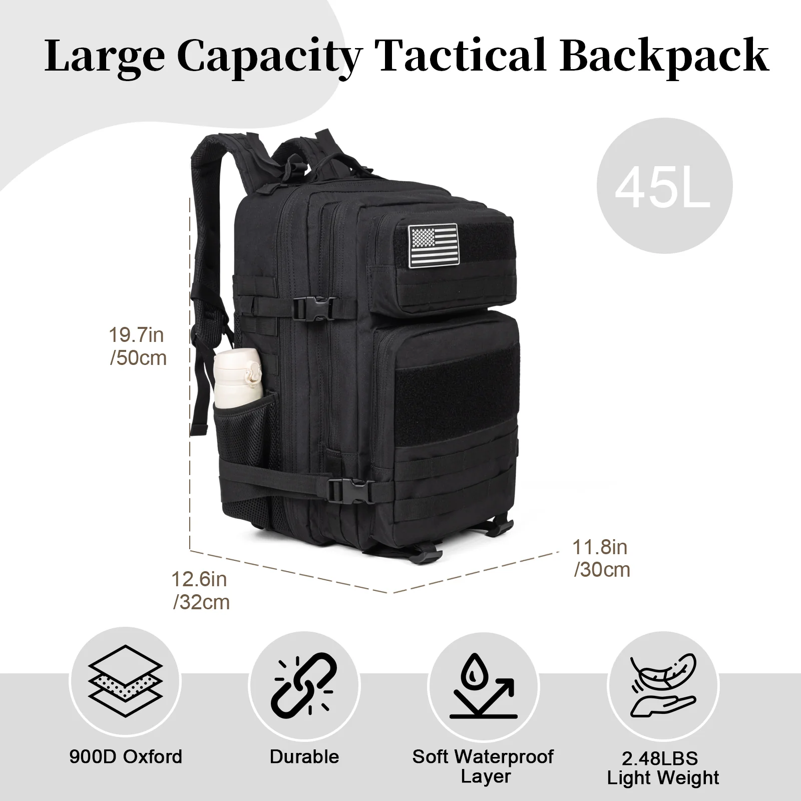 กระเป๋าเป้ทหารยุทธวิธีขนาด 60  - Outdoor Sport Backpack บทวิจารณ์และราคา