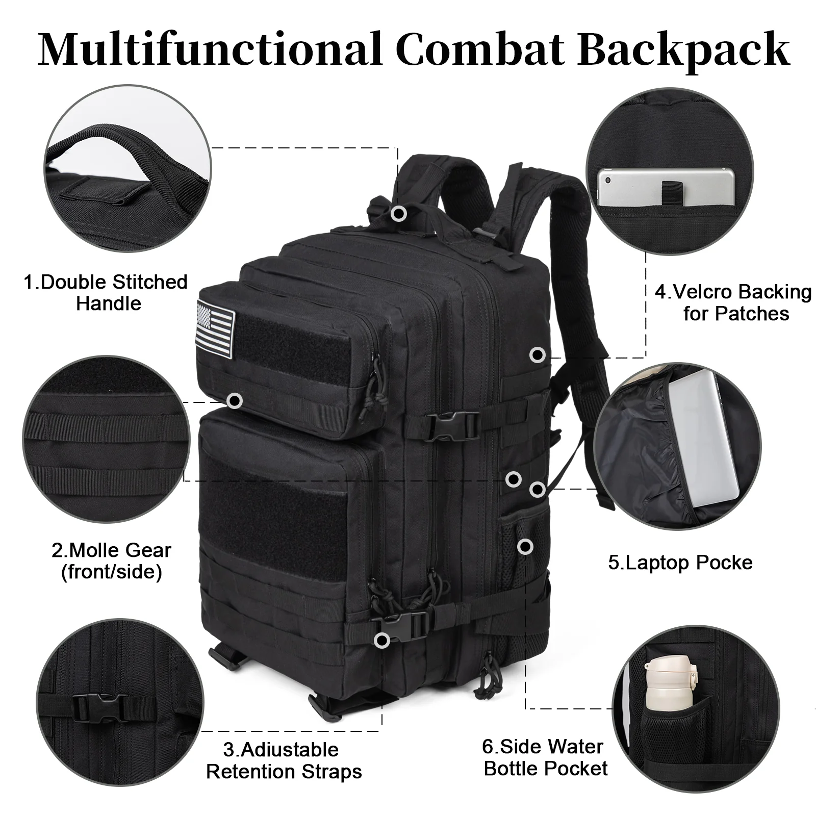 กระเป๋าเป้ทหารยุทธวิธีขนาด 60  - Outdoor Sport Backpack บทวิจารณ์และราคา