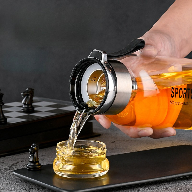 ขวดน้ำแก้วขนาด 1.0/1.2 ลิตร พร - Outdoor Sport Glass Water Bottle บทวิจารณ์และราคา